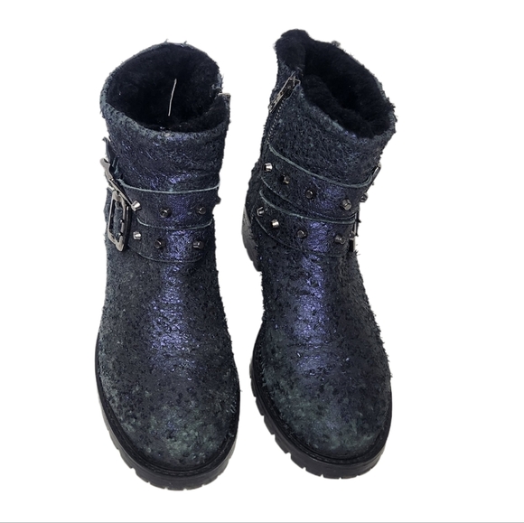 ROSS & SNOW Stefana Distressed Indigo Moto Boot - Picture 2 of 13